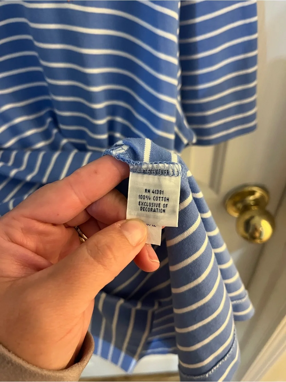 Polo Ralph Lauren Men’s XL Blue White Striped Polo 100% Cotton Preppy Golf